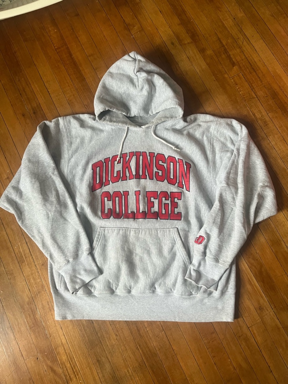Vintage 1990s Dickinson College Gray Hoodie Sweatshirt